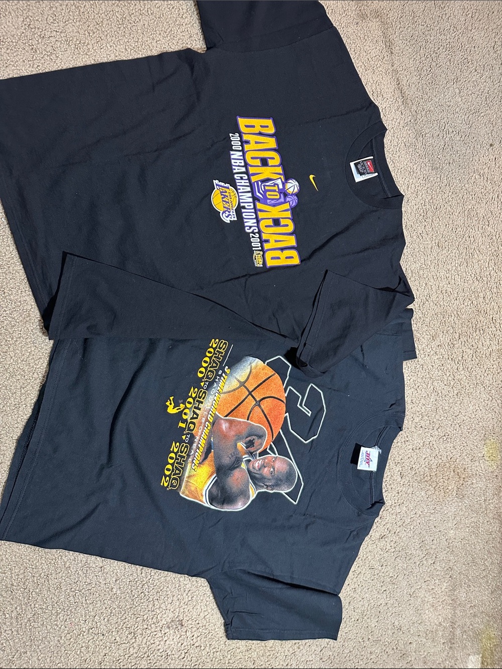 Bundle Lakers black t shirt vintage (xl/2 pcs)